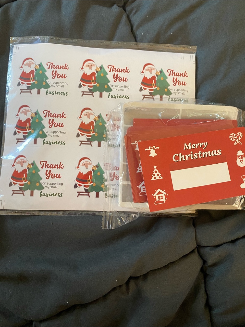 Christmas Thank You Stickers And Scratch Cards